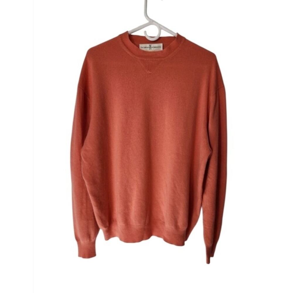 Fairway And Greene Cashmere Crewneck Long Sleeve Sweater Coral Men's Size XL
